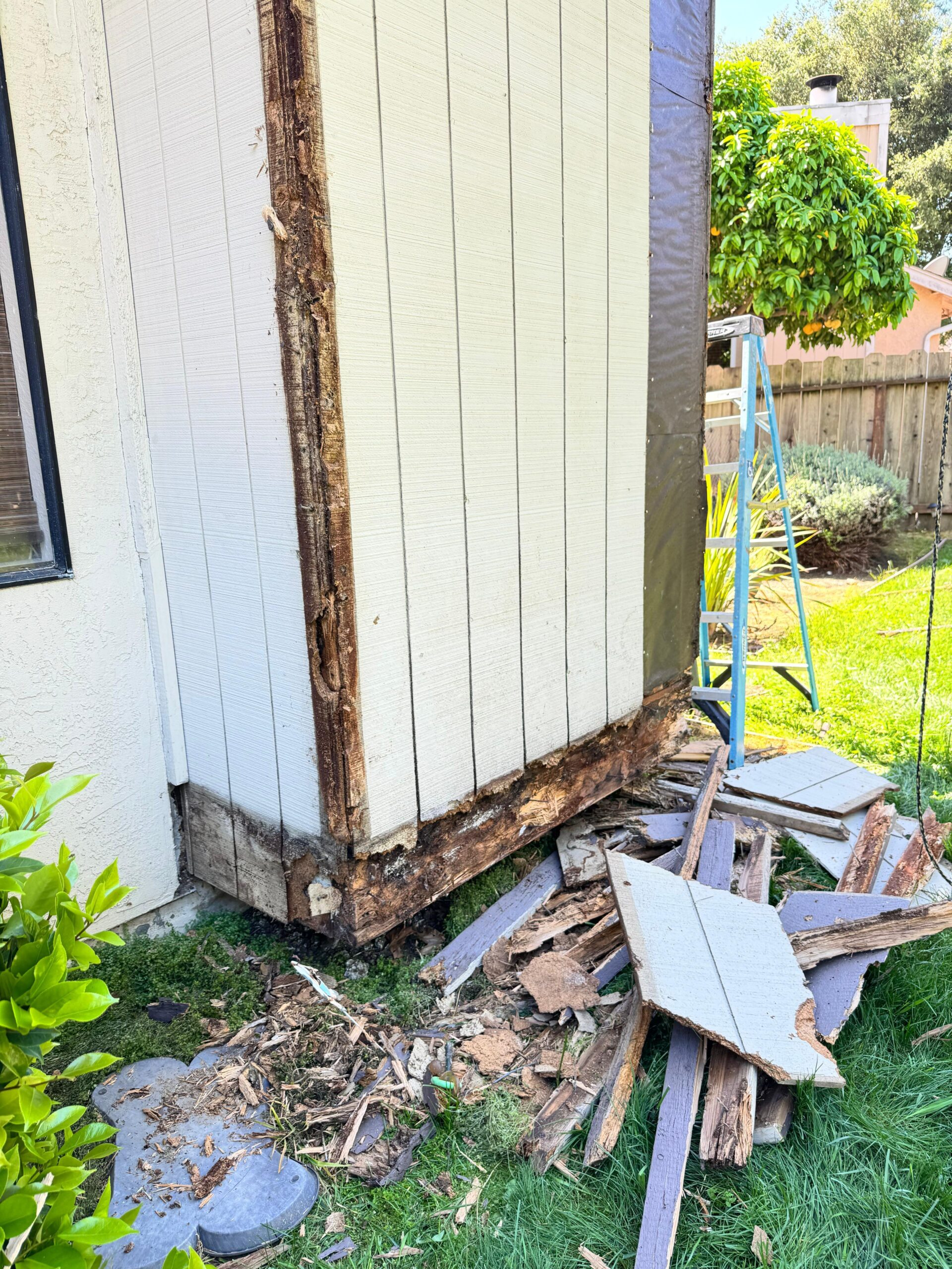 Rotted support wood replacement step 2